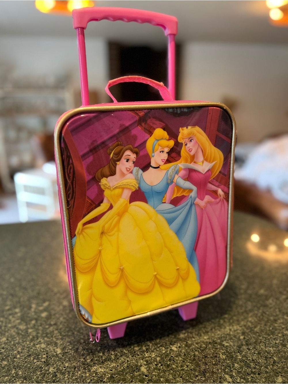 Disney Princess Rolling Kids Suitcase - Pink, Yellow, Blue